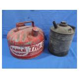 Antique Galvanized Metal Fuel Container w/spout&