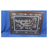 Vintage Glass Framed CHinese Silk Embroidery