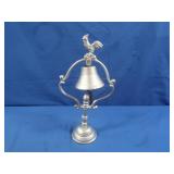Cast Iron Rooster Dinner Bell on Tabletop Stand,