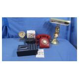 Vintage Rotary Desk Phone, QFX J-7 Portable