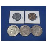 3 Eisenhower Dollars(1972-1974),2001-P Sacagawea