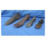 Antique Cast Iron Shoe Lask,3 Woodem Shoe