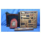 Vintage Seed Shadow Box,Wood Framed