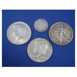2-1964 Kennedy Halves,1945 Walking Liberty