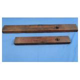 2 Vintage Wooden Levels incl Stanley