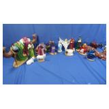 Ceramic Painted Manger Scene