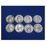 8 Washington Quarters-Asst