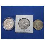 3 Franklin Halves(1948,1954,1962)