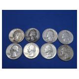 8 Washington Quarters-Asst