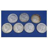 7 Kennedy Clad Halves-40% Silver