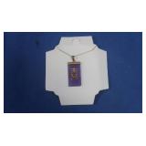 Lavendar Jade Pendant w/10K Trim&Chain
