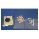2 German Reich Stamps,1942 German Coin