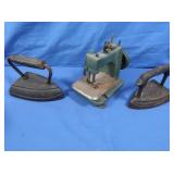 2 Vintage Sad Irons,Betsy Ross Vintage Miniature