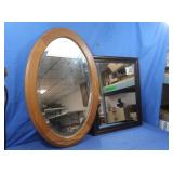 Wood Framed Oval Mirror,Framed Mirror