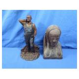 Wood Sculpted Figurines-farmer&Native American