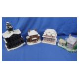 Ceramic Painted Winter Village Town Buildings