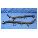 2 Vintage Wooden Ox Hames w/Iron Hardware