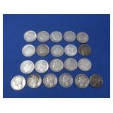 6 Mercury Dimes,15 Roosevelt Dimes-asst