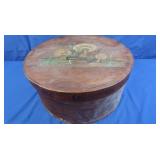 Painted Wooden Hat Box