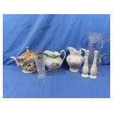 Sm. Lenox Vases,Various Teapots&more