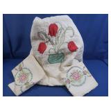 Handmade Quilt approx 86x72",2 Handmade Pillow