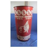 27x15" Round Vintage Kendall Motor Oil Drum