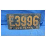 Antique 1925 License Plate