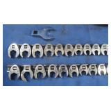 21 pc Crows Foot Wrench Snap On Heads, like new