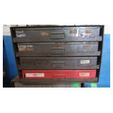 4 Box Metal Tool Storage Drawers w/Contents inc.