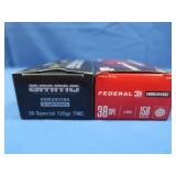 2 Boxes .38 Spec Cartridges,Ammo incl 125gr&
