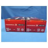 2 Boxes 50 ct. Federal .38 Spec 158gr Bullets
