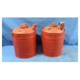 2 Vintage Metal Gas Cans-2 gallons