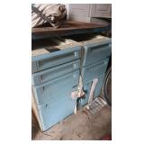 2 Sets 4 Drawer Metal Cabinets-Contents on top