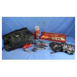 Small Duffle Bag&Container of Gun Cleaning Items