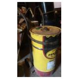 Vintage 5gal Metal Pennzoil an on a Dolly w/Lid