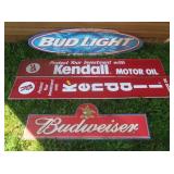 4 Metal Vintage Advertising Signs-2 Budweiser,