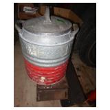 Vintage Metal Cooler Jug 15"x18"H,Metal Plates