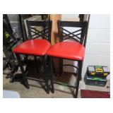 Red Vinyl Bar Stools-31" Seat Height