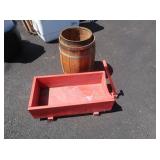 2 Wooden Barrels-17"&19.5",Wooden Planter