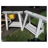 Wooden Saw Horses w/Shelf-27.5x17.5x27.5"H