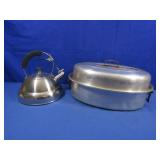 Stainless Steel Tea Kettle&Covered Roasting Pan