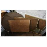 4 Vintage TV Tray Stands-1 Circular 24"&3