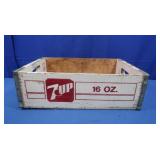 Vintage 7-Up Wooden Beverage Case-18x12z5.5"