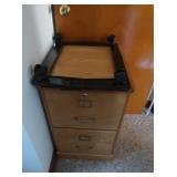 Wood 2 Drawer Filing Cabinet w/Key&Furniture Dolly