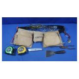 Tool Belt w/Misc Tools,Safety Glasses&more