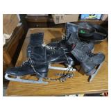 3 Pair Vintage Ice Skates