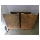 3 Wooded Dolly Cars on Wheels 24x17"