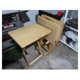 Wooden TV Tray Set w/stand