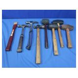 2 Claw Hammers,Rubber Mallets,sm. Handheld