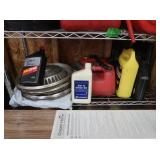 Shelf Contents-2 Plastic Gas Cans,4 Chevy